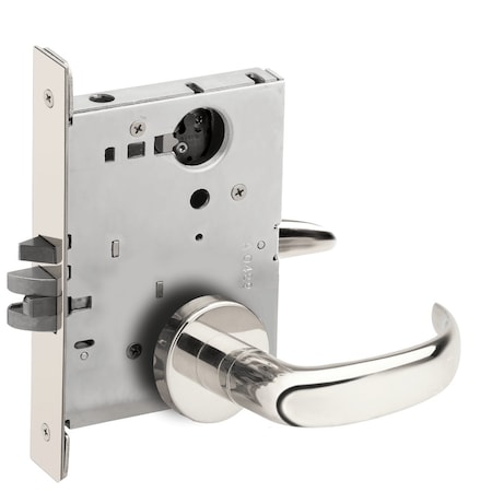 Schlage Grade 1 Entrance Office Mortise Lock, Less Cylinder, 17 Lever, A Rose, Bright Chrome Finish L9050L 17A 625
